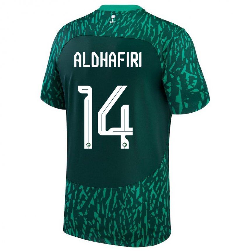 Niño Camiseta Arabia Saudita Jathob Aldhafiri #14 Verde Oscuro 2ª Equipación 22-24 La Camisa Chile