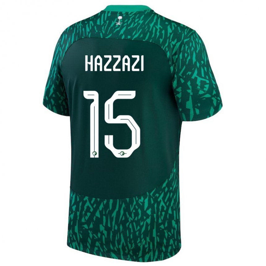 Niño Camiseta Arabia Saudita Mohammed Hazzazi #15 Verde Oscuro 2ª Equipación 22-24 La Camisa Chile