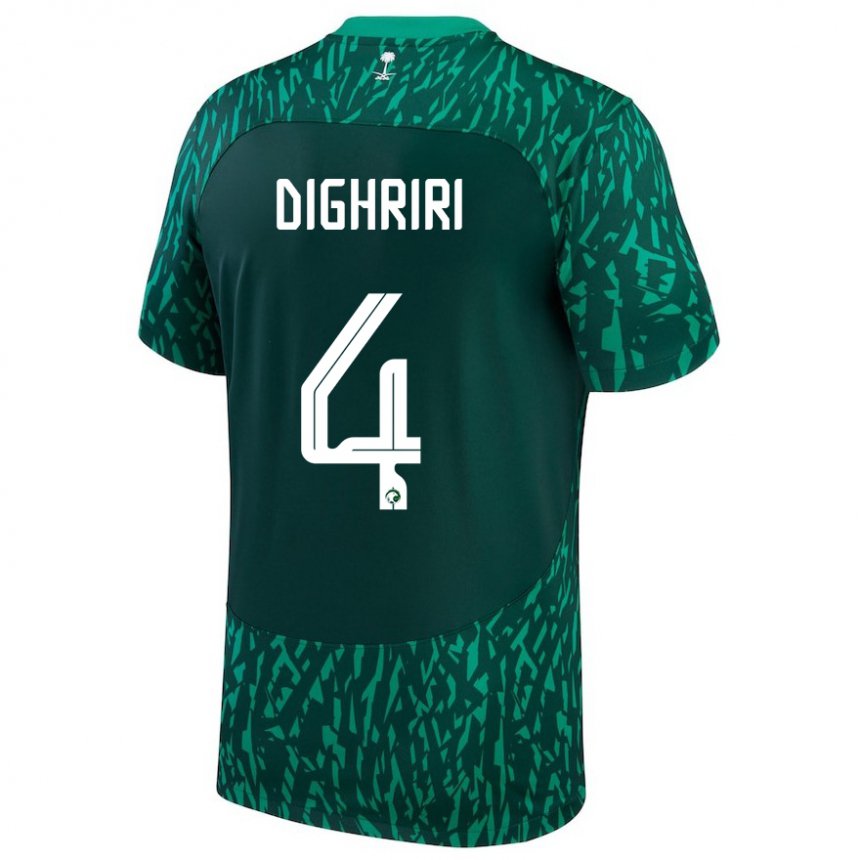 Niño Camiseta Arabia Saudita Khalid Dighriri #4 Verde Oscuro 2ª Equipación 22-24 La Camisa Chile