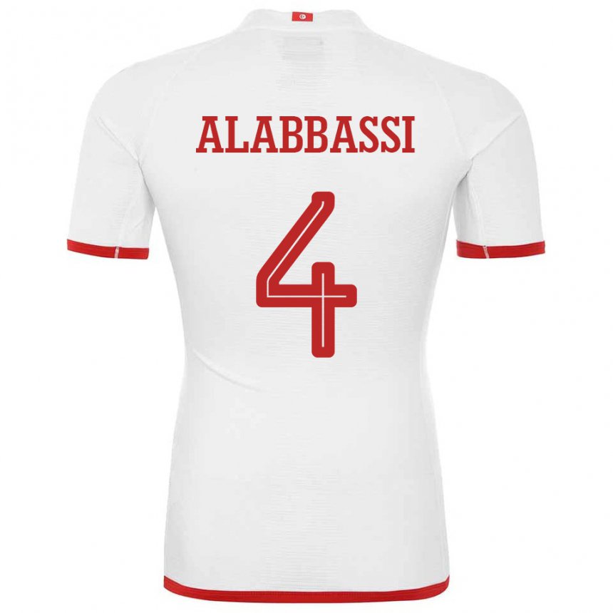 Niño Camiseta Túnez Chaima Alabbassi #4 Blanco 2ª Equipación 22-24 La Camisa Chile