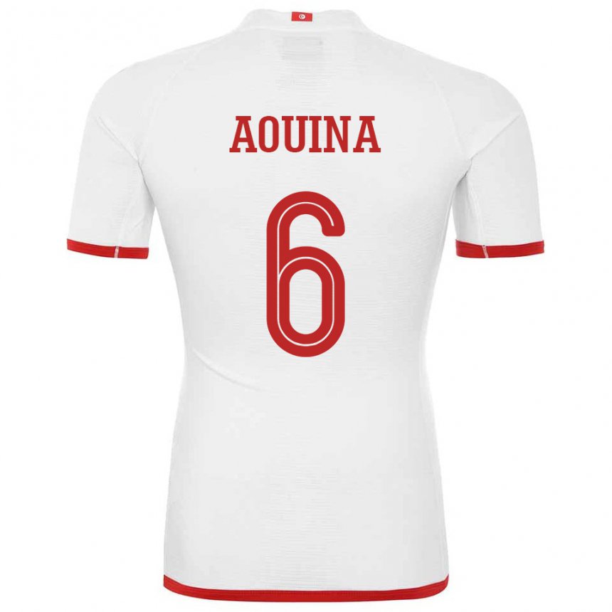 Niño Camiseta Túnez Rania Aouina #6 Blanco 2ª Equipación 22-24 La Camisa Chile