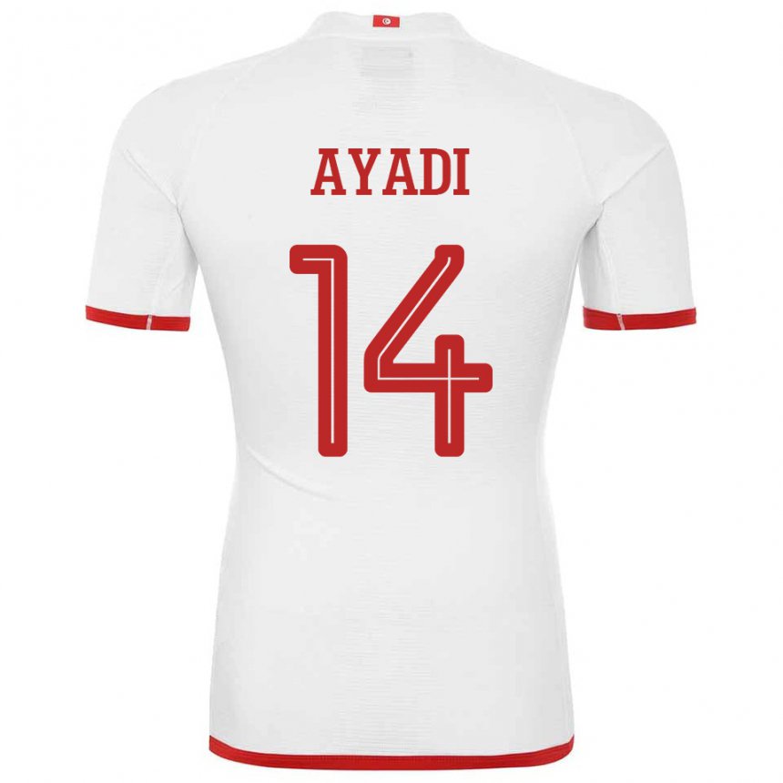 Niño Camiseta Túnez Ghada Ayadi #14 Blanco 2ª Equipación 22-24 La Camisa Chile