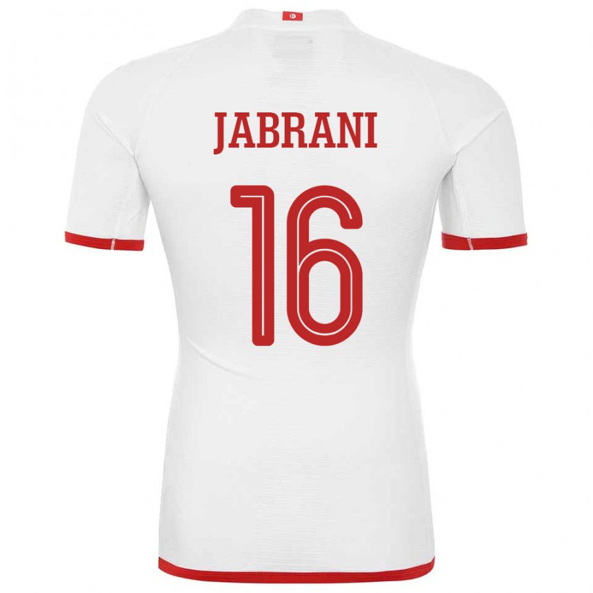 Niño Camiseta Túnez Soulaima Jabrani #16 Blanco 2ª Equipación 22-24 La Camisa Chile