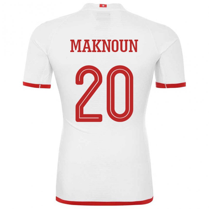 Niño Camiseta Túnez Leila Maknoun #20 Blanco 2ª Equipación 22-24 La Camisa Chile