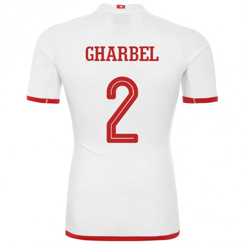 Niño Camiseta Túnez Mahmoud Gharbel #2 Blanco 2ª Equipación 22-24 La Camisa Chile