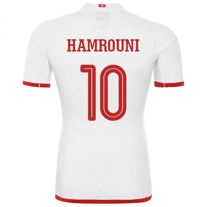 Niño Camiseta Túnez Rayen Hamrouni #10 Blanco 2ª Equipación 22-24 La Camisa Chile