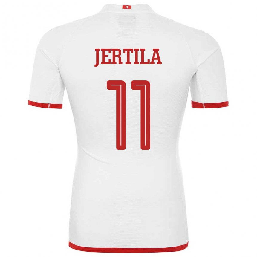 Niño Camiseta Túnez Hedi Jertila #11 Blanco 2ª Equipación 22-24 La Camisa Chile