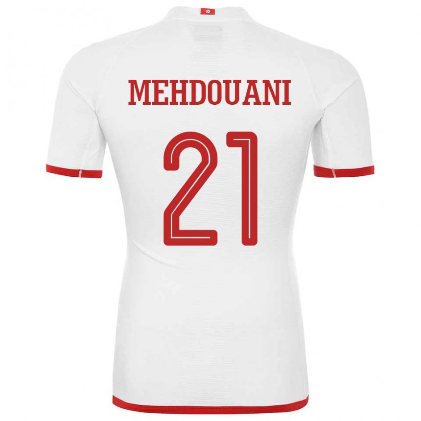 Niño Camiseta Túnez Firas Mehdouani #21 Blanco 2ª Equipación 22-24 La Camisa Chile