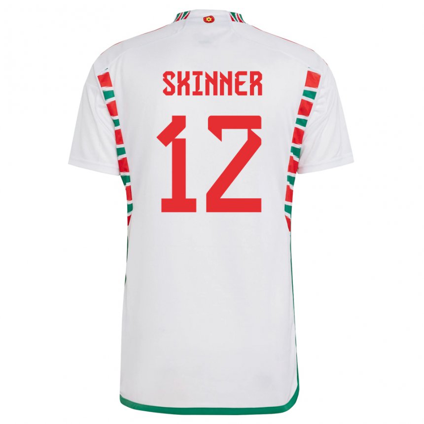 Niño Camiseta Gales Claire Skinner #12 Blanco 2ª Equipación 22-24 La Camisa Chile