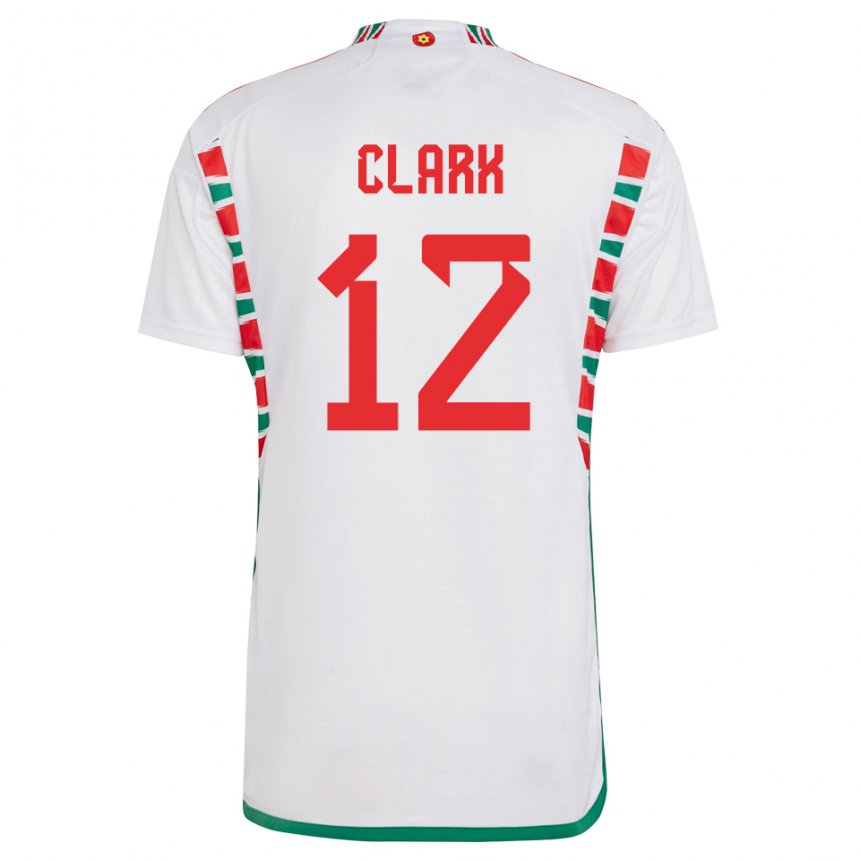 Niño Camiseta Gales Olivia Clark #12 Blanco 2ª Equipación 22-24 La Camisa Chile