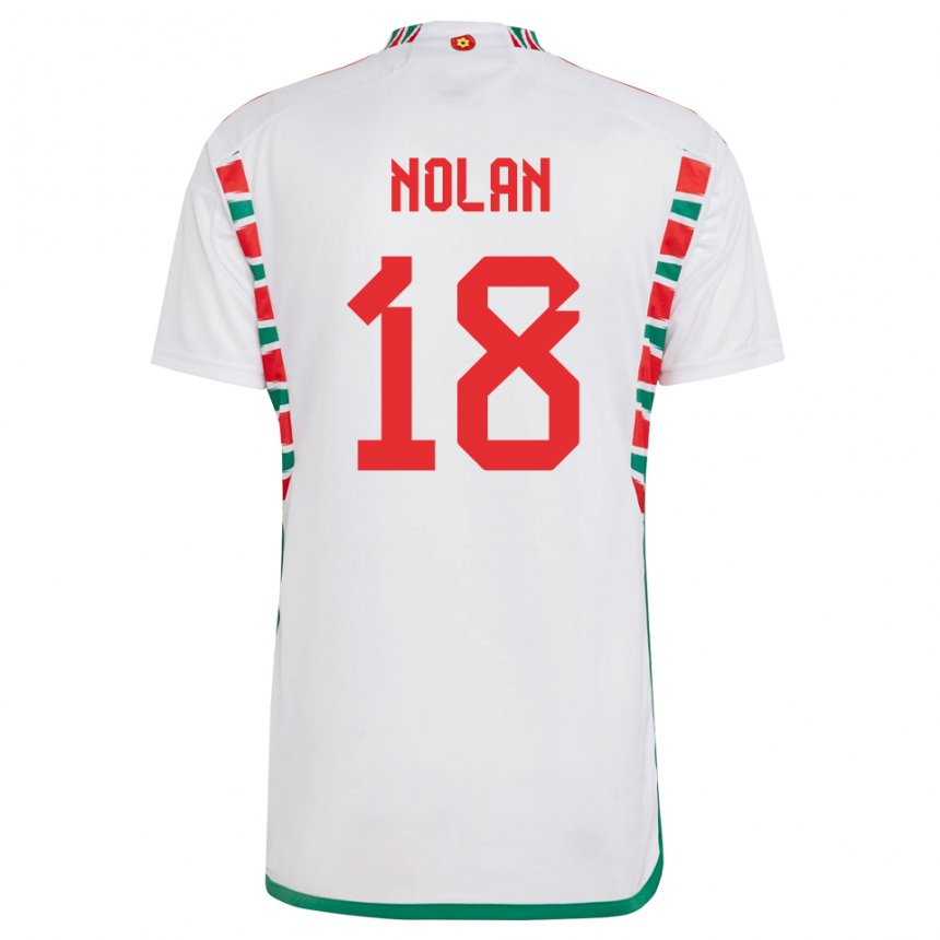 Niño Camiseta Gales Kylie Nolan #18 Blanco 2ª Equipación 22-24 La Camisa Chile