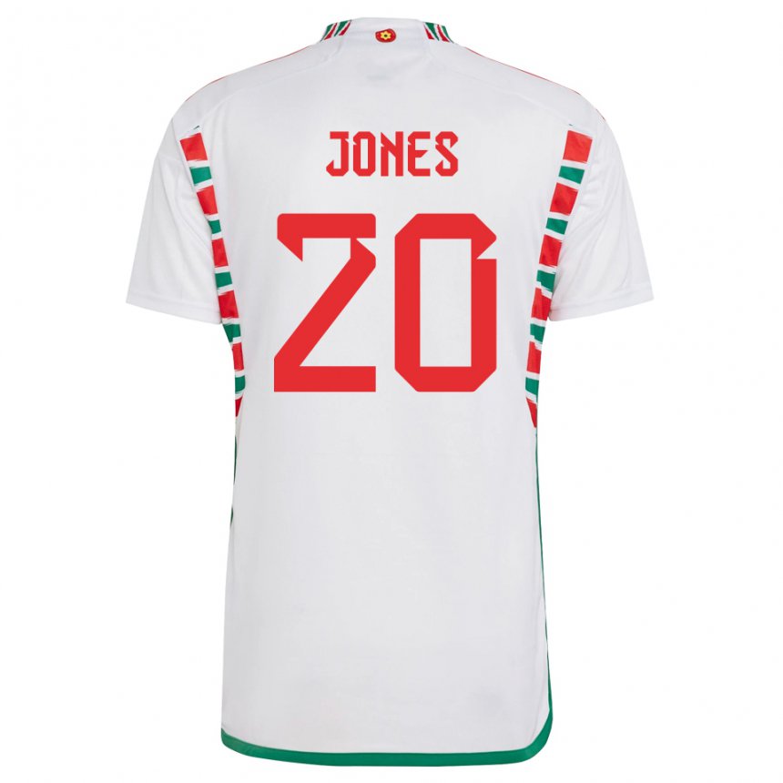 Niño Camiseta Gales Carrie Jones #20 Blanco 2ª Equipación 22-24 La Camisa Chile