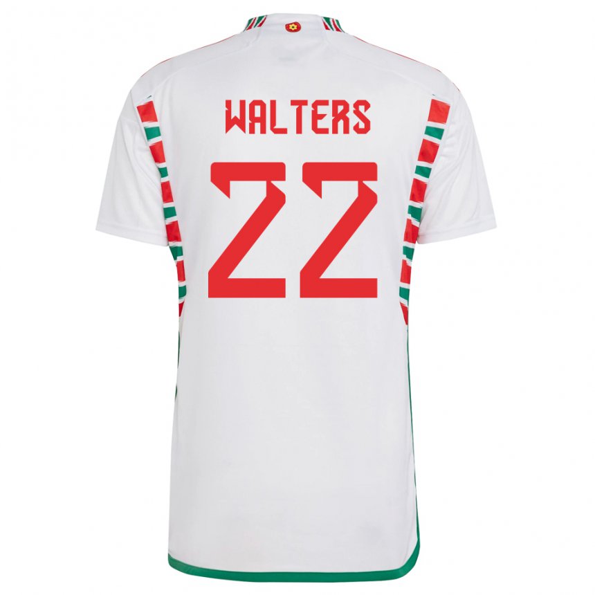 Niño Camiseta Gales Georgia Walters #22 Blanco 2ª Equipación 22-24 La Camisa Chile