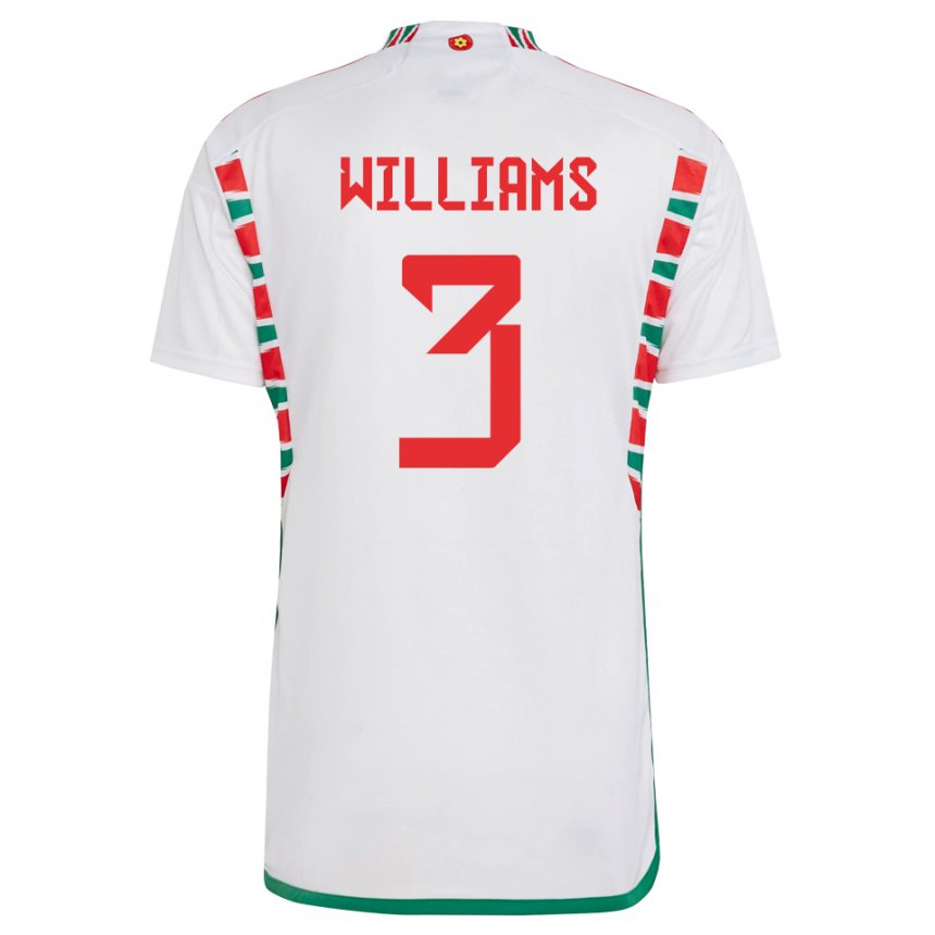 Niño Camiseta Gales Zac Williams #3 Blanco 2ª Equipación 22-24 La Camisa Chile