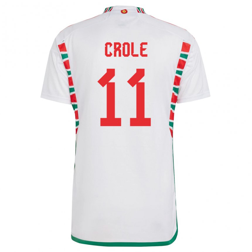 Niño Camiseta Gales James Crole #11 Blanco 2ª Equipación 22-24 La Camisa Chile