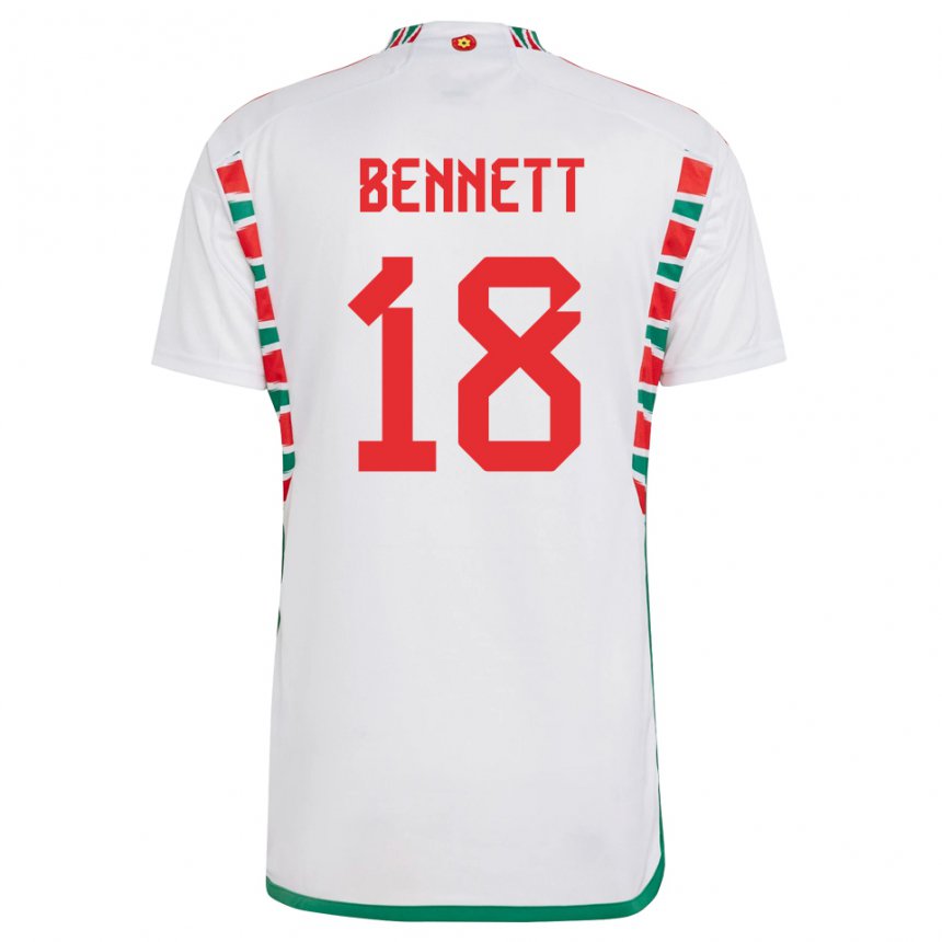 Niño Camiseta Gales Murphy Bennett #18 Blanco 2ª Equipación 22-24 La Camisa Chile