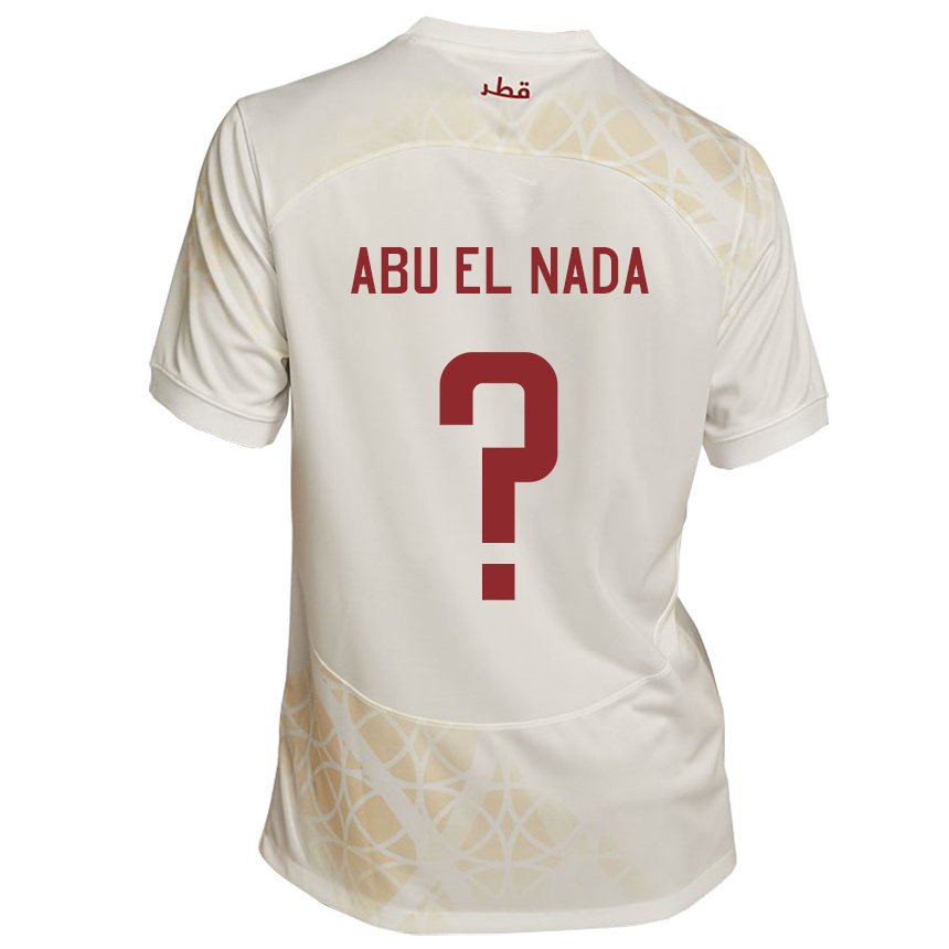 Niño Camiseta Catar Mahmoud Abu El Nada #0 Beis Dorado 2ª Equipación 22-24 La Camisa Chile