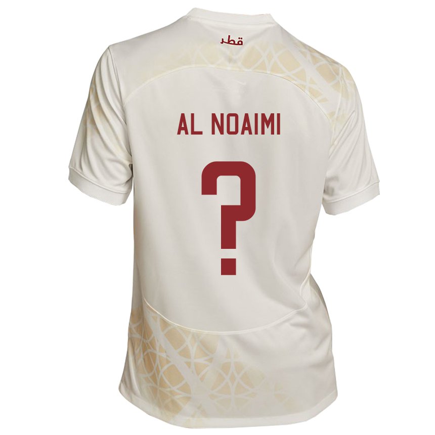 Niño Camiseta Catar Mohammad Al Noaimi #0 Beis Dorado 2ª Equipación 22-24 La Camisa Chile