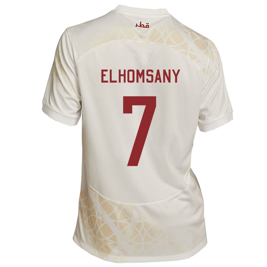 Niño Camiseta Catar Yasmeen Elhomsany #7 Beis Dorado 2ª Equipación 22-24 La Camisa Chile