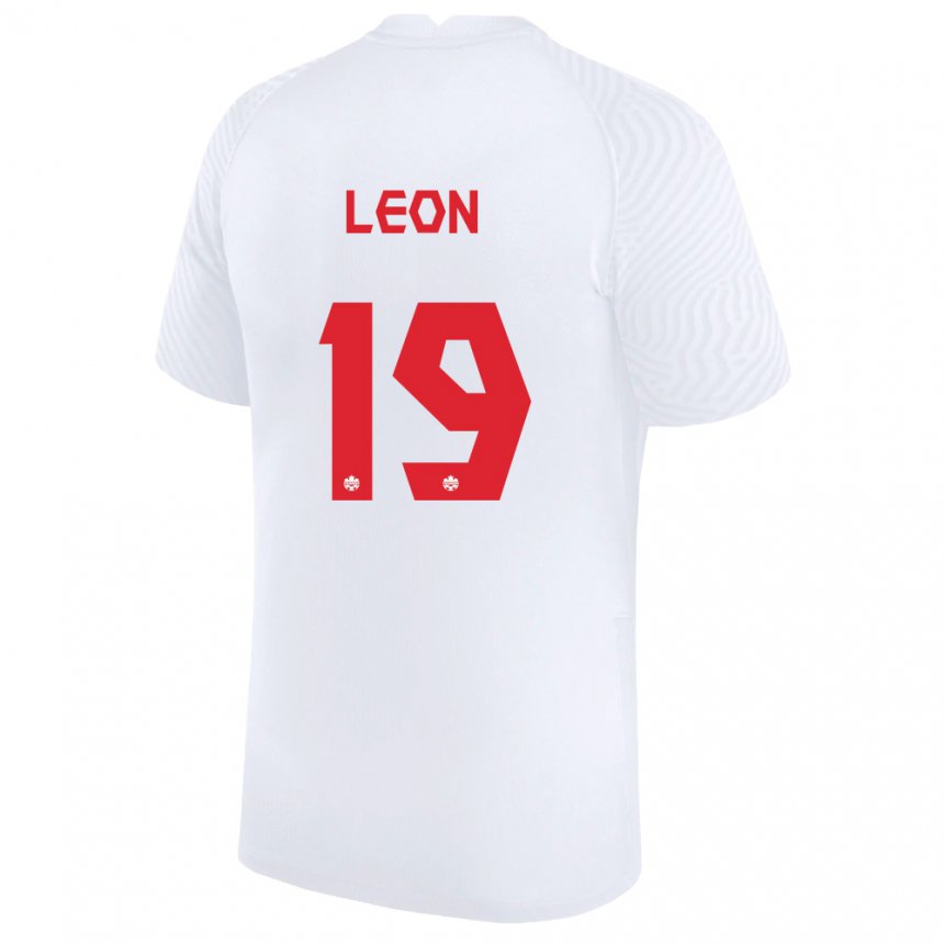 Niño Camiseta Canadá Adriana Leon #19 Blanco 2ª Equipación 22-24 La Camisa Chile