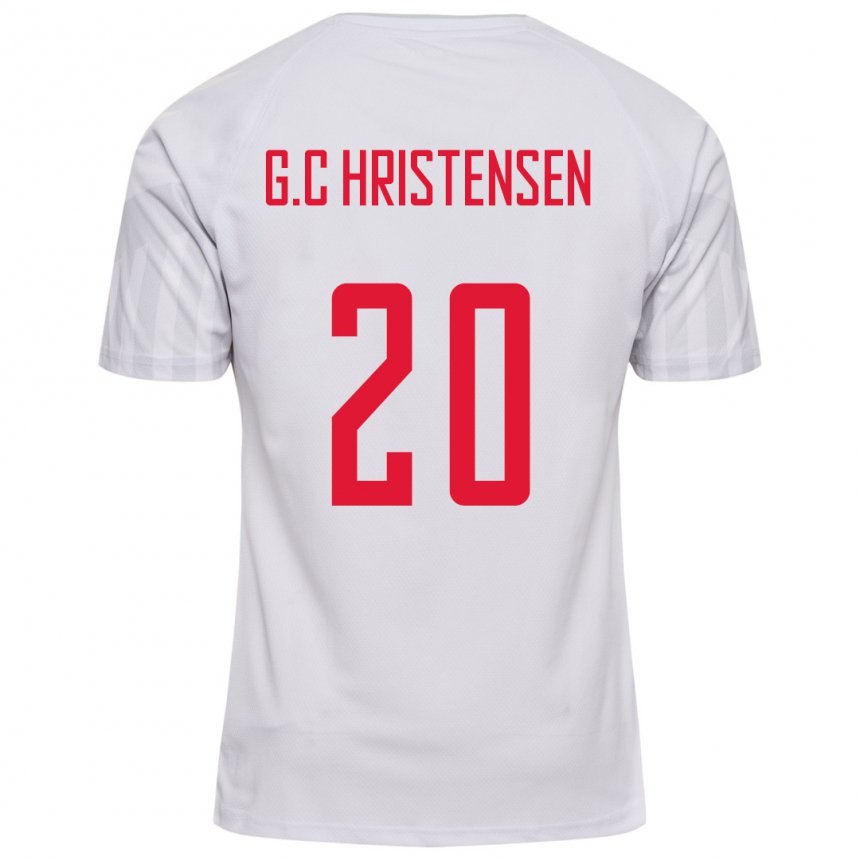 Niño Camiseta Dinamarca Gustav Christensen #20 Blanco 2ª Equipación 22-24 La Camisa Chile