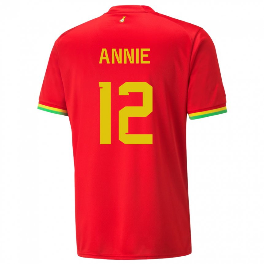 Niño Camiseta Ghana Henrietta Annie #12 Rojo 2ª Equipación 22-24 La Camisa Chile