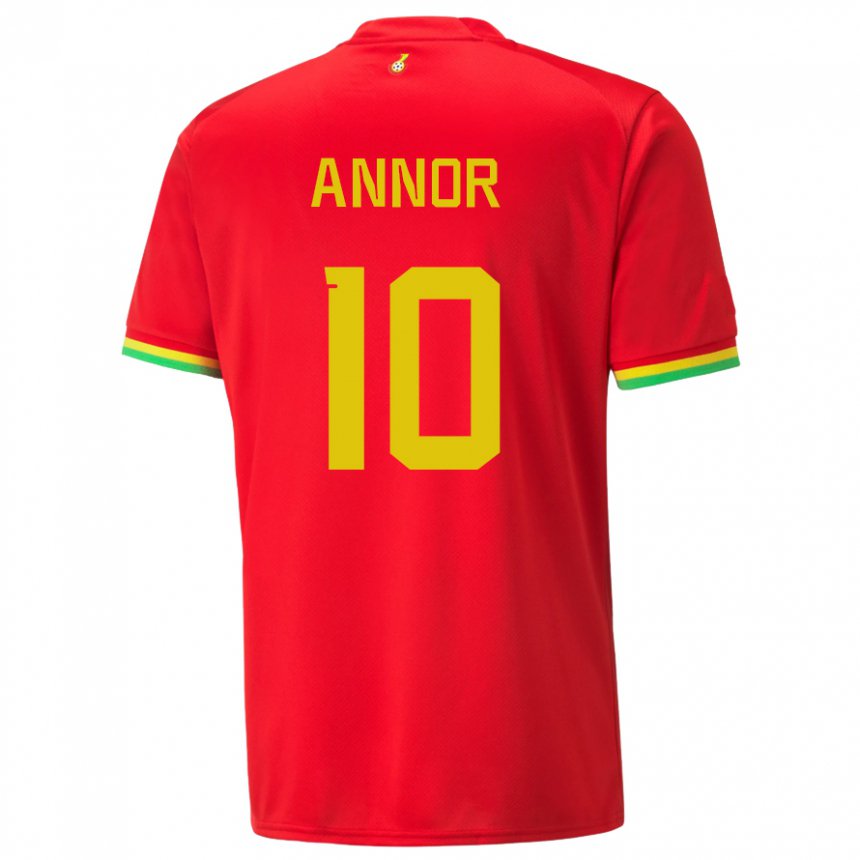 Niño Camiseta Ghana Emmanuel Annor #10 Rojo 2ª Equipación 22-24 La Camisa Chile