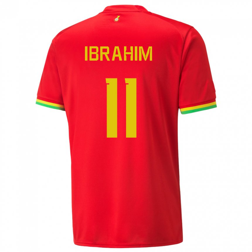 Niño Camiseta Ghana Zubairu Ibrahim #11 Rojo 2ª Equipación 22-24 La Camisa Chile