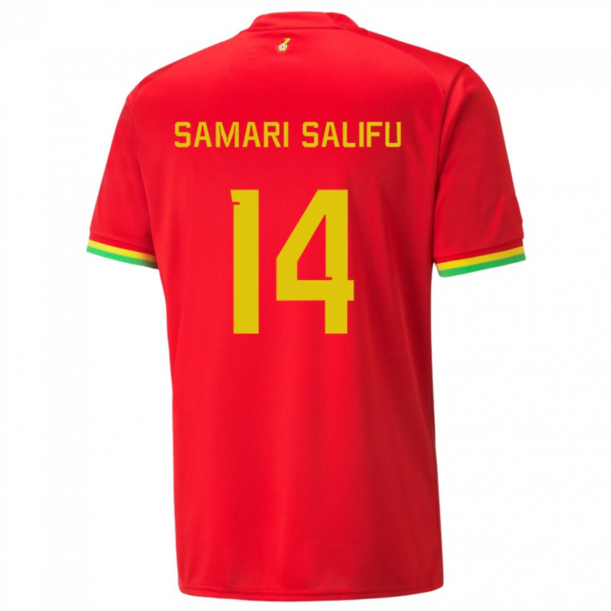 Niño Camiseta Ghana Abass Samari Salifu #14 Rojo 2ª Equipación 22-24 La Camisa Chile