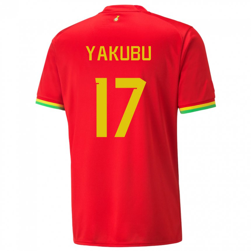 Niño Camiseta Ghana Mustapha Yakubu #17 Rojo 2ª Equipación 22-24 La Camisa Chile