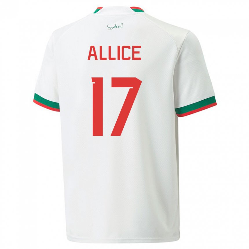 Niño Camiseta Marruecos Eva Allice #17 Blanco 2ª Equipación 22-24 La Camisa Chile