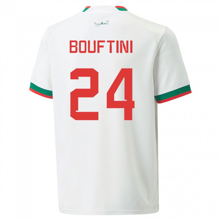 Niño Camiseta Marruecos Sofia Bouftini #24 Blanco 2ª Equipación 22-24 La Camisa Chile