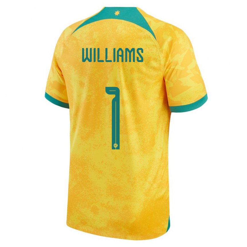 Hombre Camiseta Australia Lydia Williams #1 Dorado 1ª Equipación 22-24 La Camisa Chile