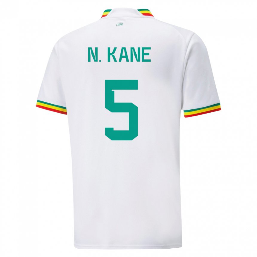 Hombre Camiseta Senegal Ndeye Ndiaye Kane #5 Blanco 1ª Equipación 22-24 La Camisa Chile