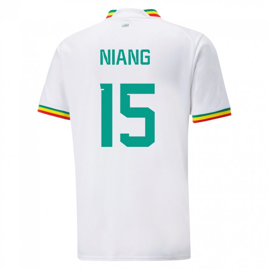 Hombre Camiseta Senegal Jeanne Niang #15 Blanco 1ª Equipación 22-24 La Camisa Chile