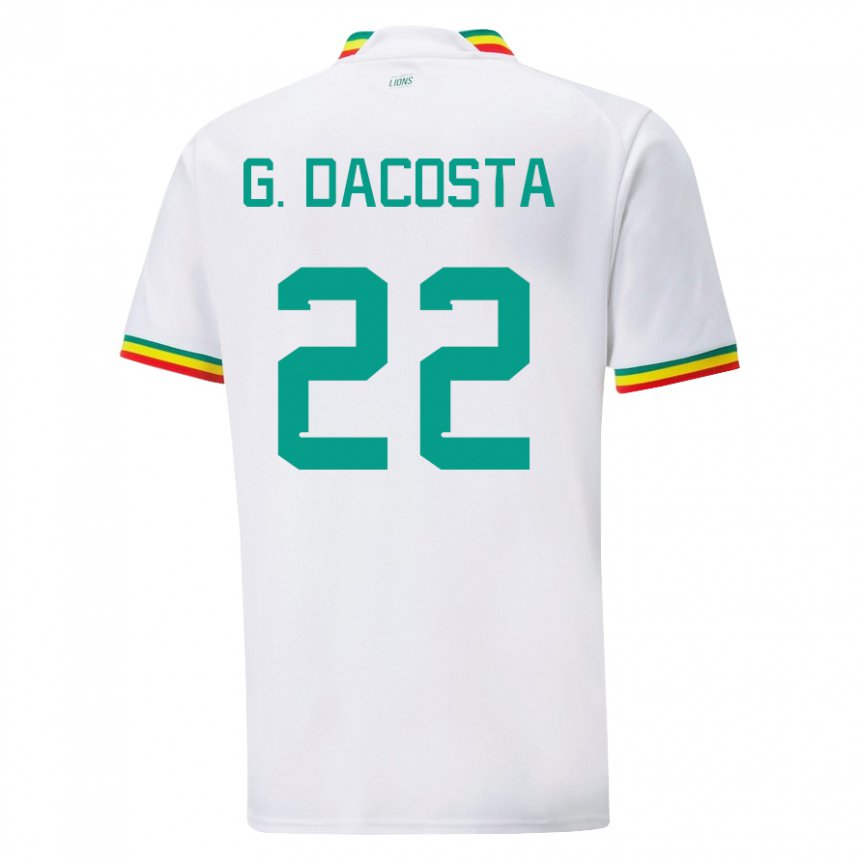 Hombre Camiseta Senegal Gladys Irene Dacosta #22 Blanco 1ª Equipación 22-24 La Camisa Chile