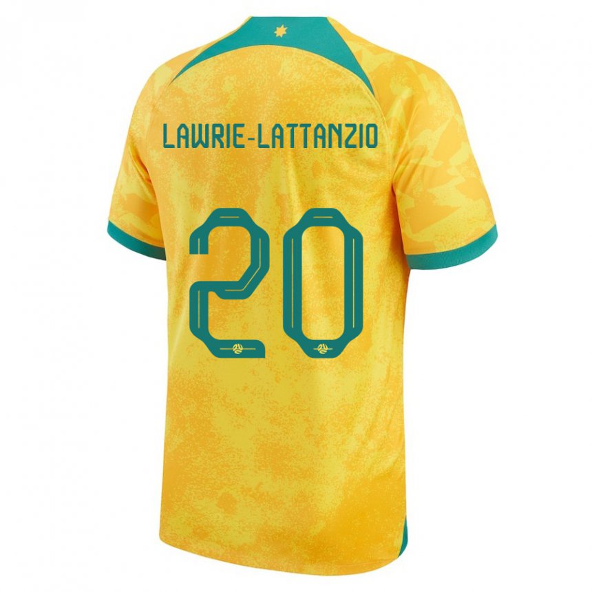 Hombre Camiseta Australia Luis Lawrie Lattanzio #20 Dorado 1ª Equipación 22-24 La Camisa Chile