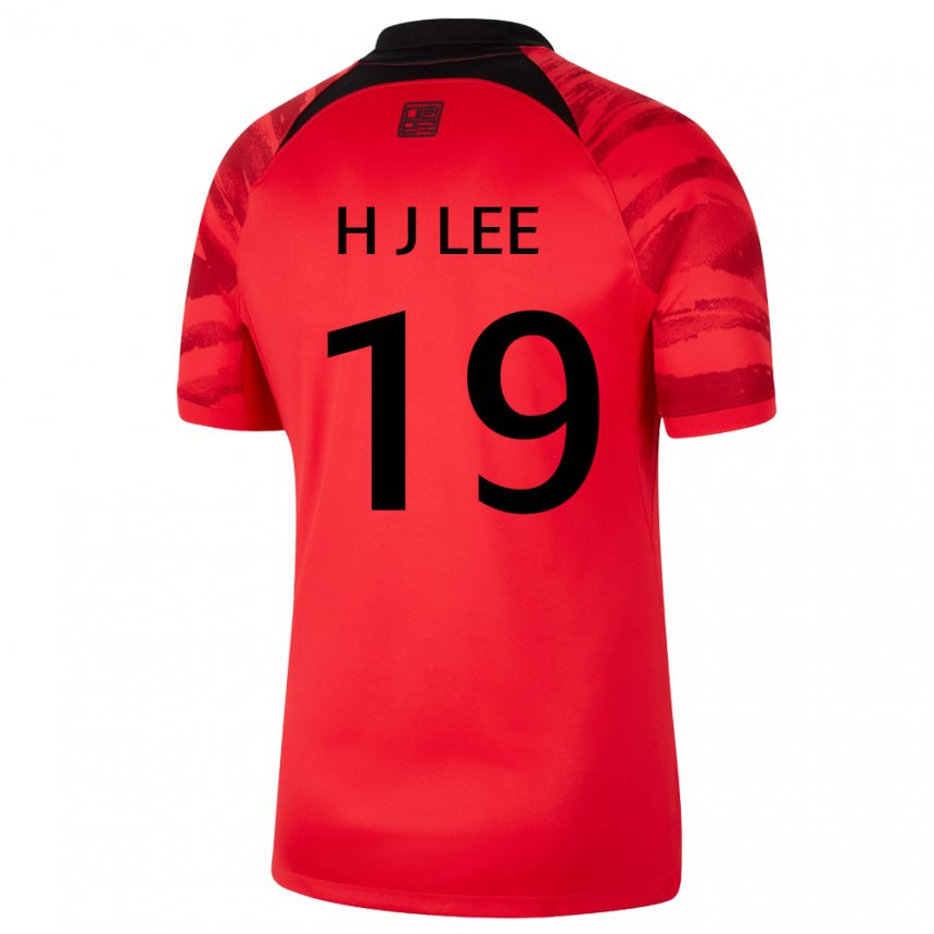 Hombre Camiseta Corea Del Sur Lee Hyun Jun #19 Negro Rojo 1ª Equipación 22-24 La Camisa Chile