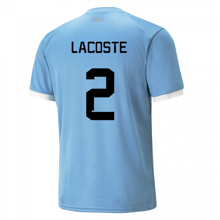 Hombre Camiseta Uruguay Stephanie Lacoste #2 Azul 1ª Equipación 22-24 La Camisa Chile