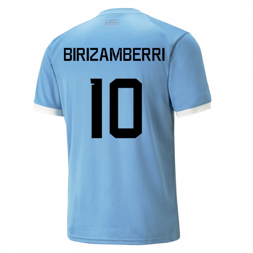 Hombre Camiseta Uruguay Carolina Birizamberri #10 Azul 1ª Equipación 22-24 La Camisa Chile