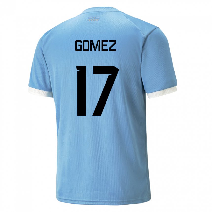 Hombre Camiseta Uruguay Cecilia Gomez #17 Azul 1ª Equipación 22-24 La Camisa Chile
