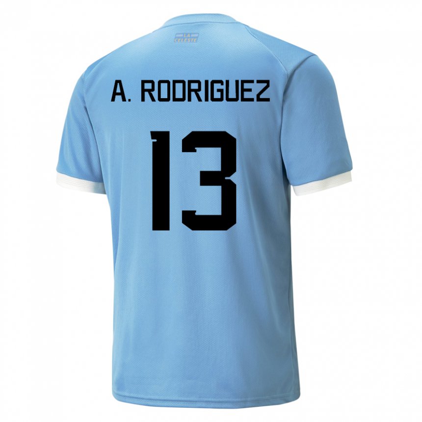 Hombre Camiseta Uruguay Agustin Rodriguez #13 Azul 1ª Equipación 22-24 La Camisa Chile