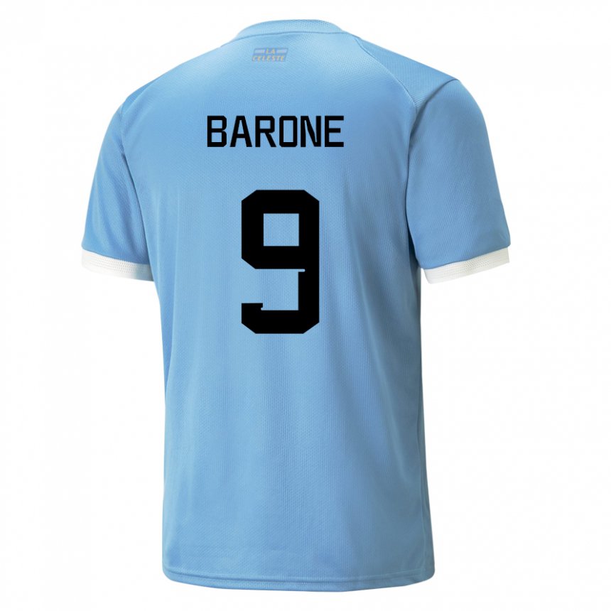 Hombre Camiseta Uruguay Faustino Barone #9 Azul 1ª Equipación 22-24 La Camisa Chile