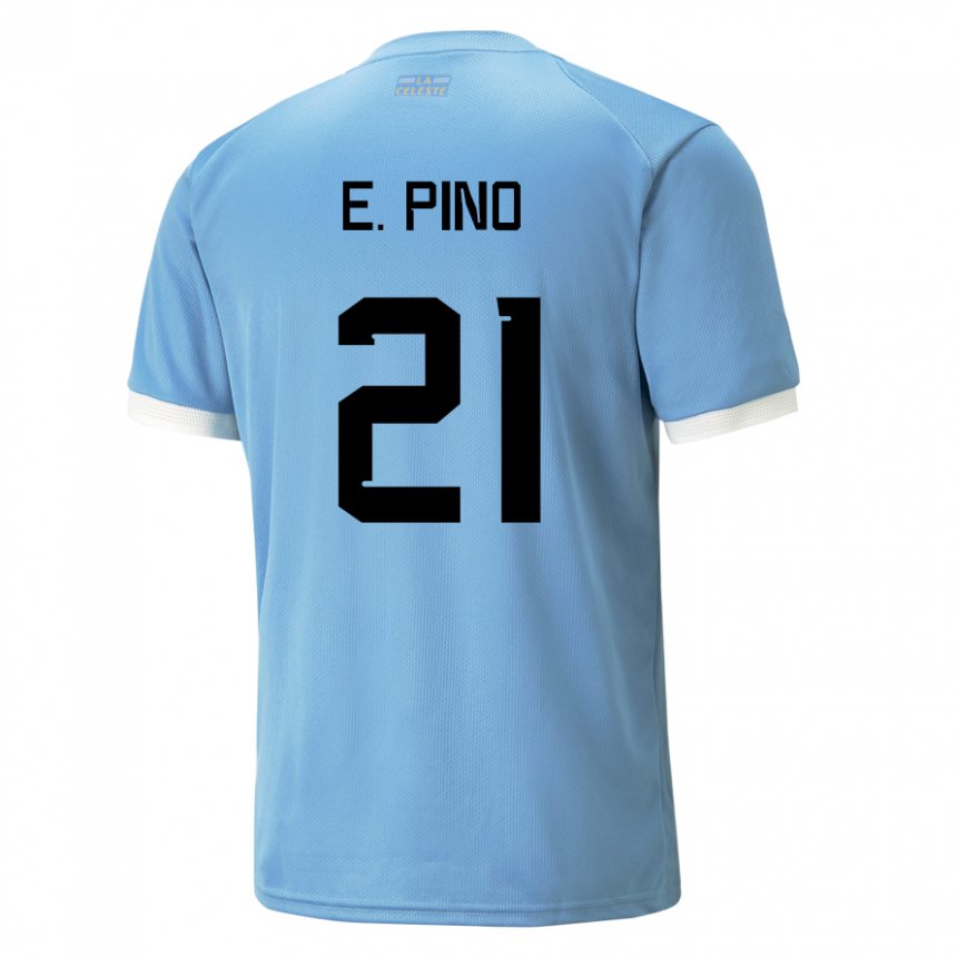 Hombre Camiseta Uruguay Emiliano Del Pino #21 Azul 1ª Equipación 22-24 La Camisa Chile