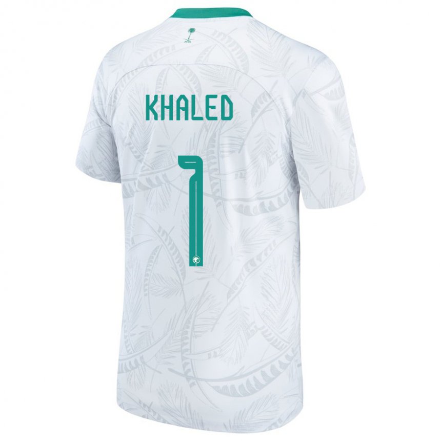 Hombre Camiseta Arabia Saudita Sarah Khaled #1 Blanco 1ª Equipación 22-24 La Camisa Chile