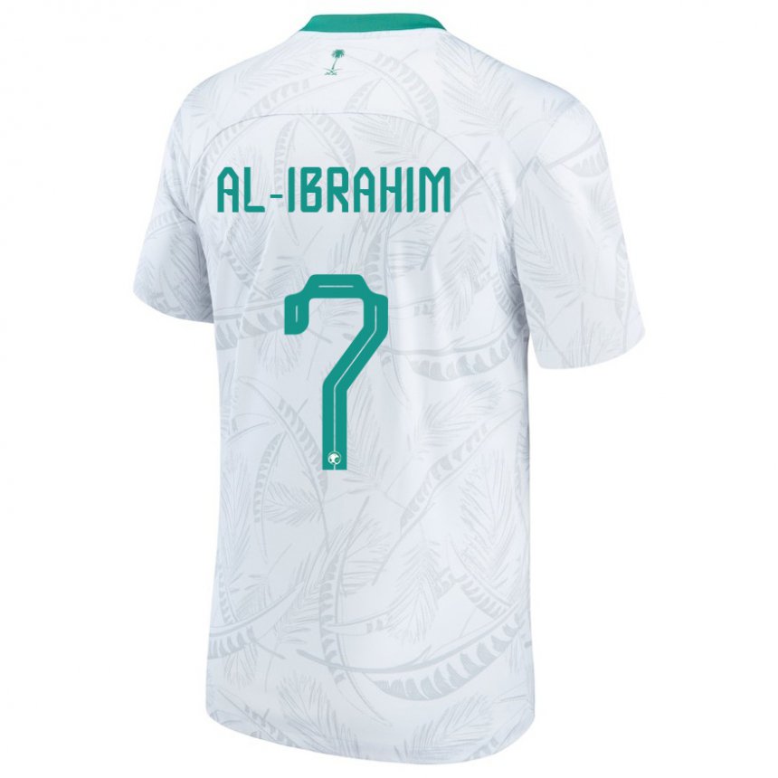 Hombre Camiseta Arabia Saudita Noura Al Ibrahim #7 Blanco 1ª Equipación 22-24 La Camisa Chile