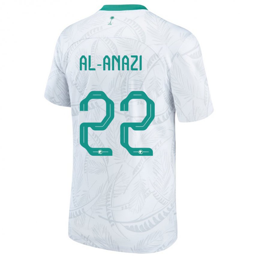 Hombre Camiseta Arabia Saudita Lama Al Anazi #22 Blanco 1ª Equipación 22-24 La Camisa Chile