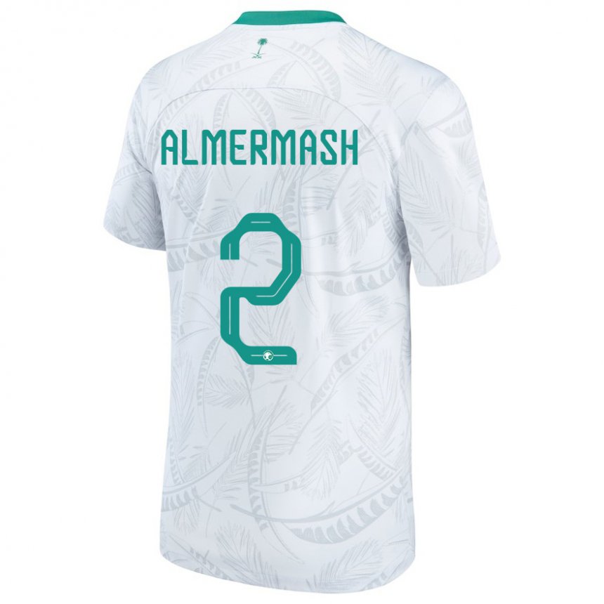 Hombre Camiseta Arabia Saudita Oama Almermash #2 Blanco 1ª Equipación 22-24 La Camisa Chile