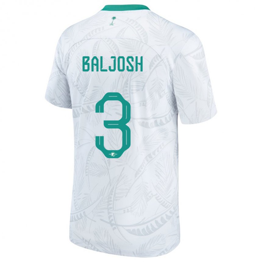 Hombre Camiseta Arabia Saudita Turki Baljosh #3 Blanco 1ª Equipación 22-24 La Camisa Chile