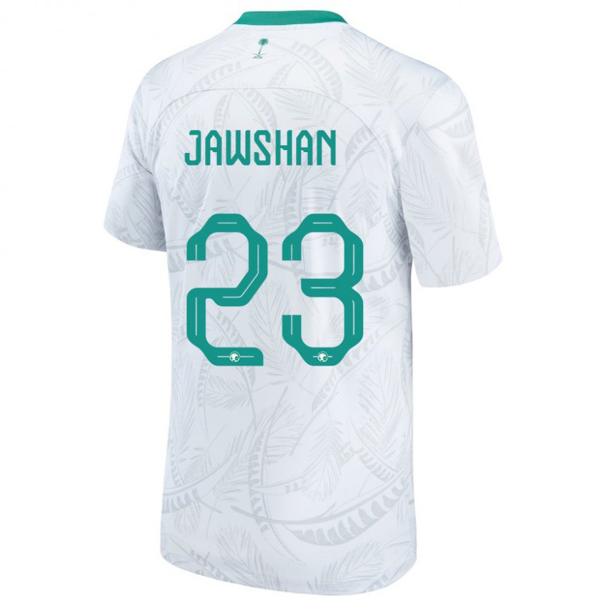 Hombre Camiseta Arabia Saudita Yazeed Jawshan #23 Blanco 1ª Equipación 22-24 La Camisa Chile